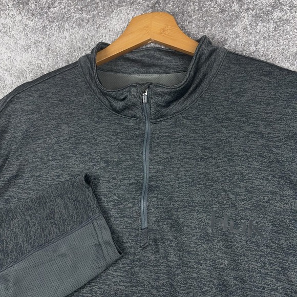 Huk 1/4 Zip Pullover Men's XXL Gray Performance Fishing Shirt Logo Preppy - Picture 1 of 9